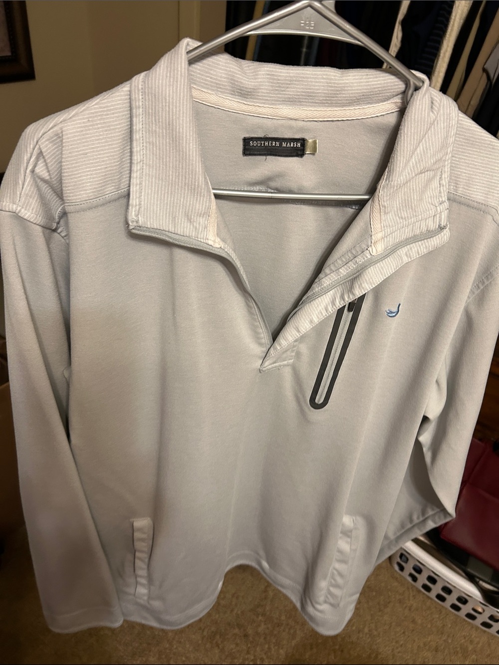Southern Marsh Pale Gray Half-Zip Pullover
